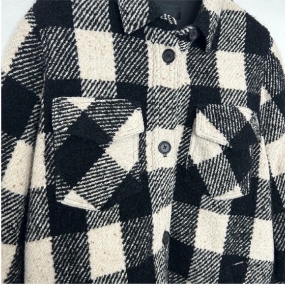 Nili Lotan Lenore Plaid Wool Barn Coat - Picture 9 of 12